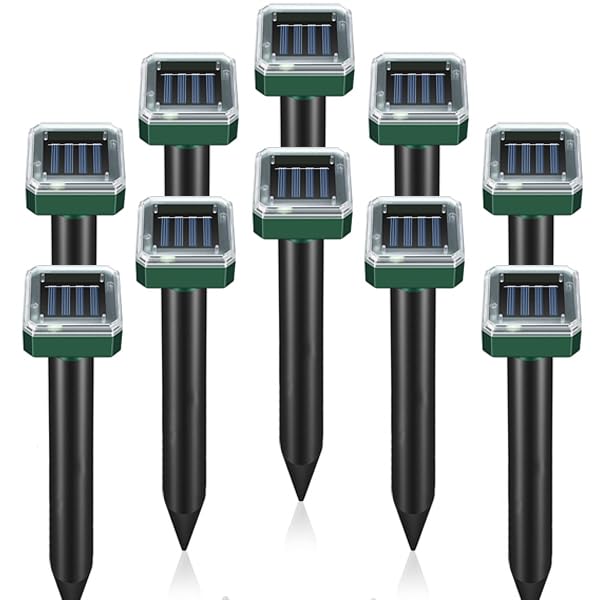 SonicPulse front view of ten stakes showing compact design and easy setup benefit