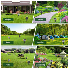 SonicPulse stake inserted in lawn demonstrating easy installation and placement