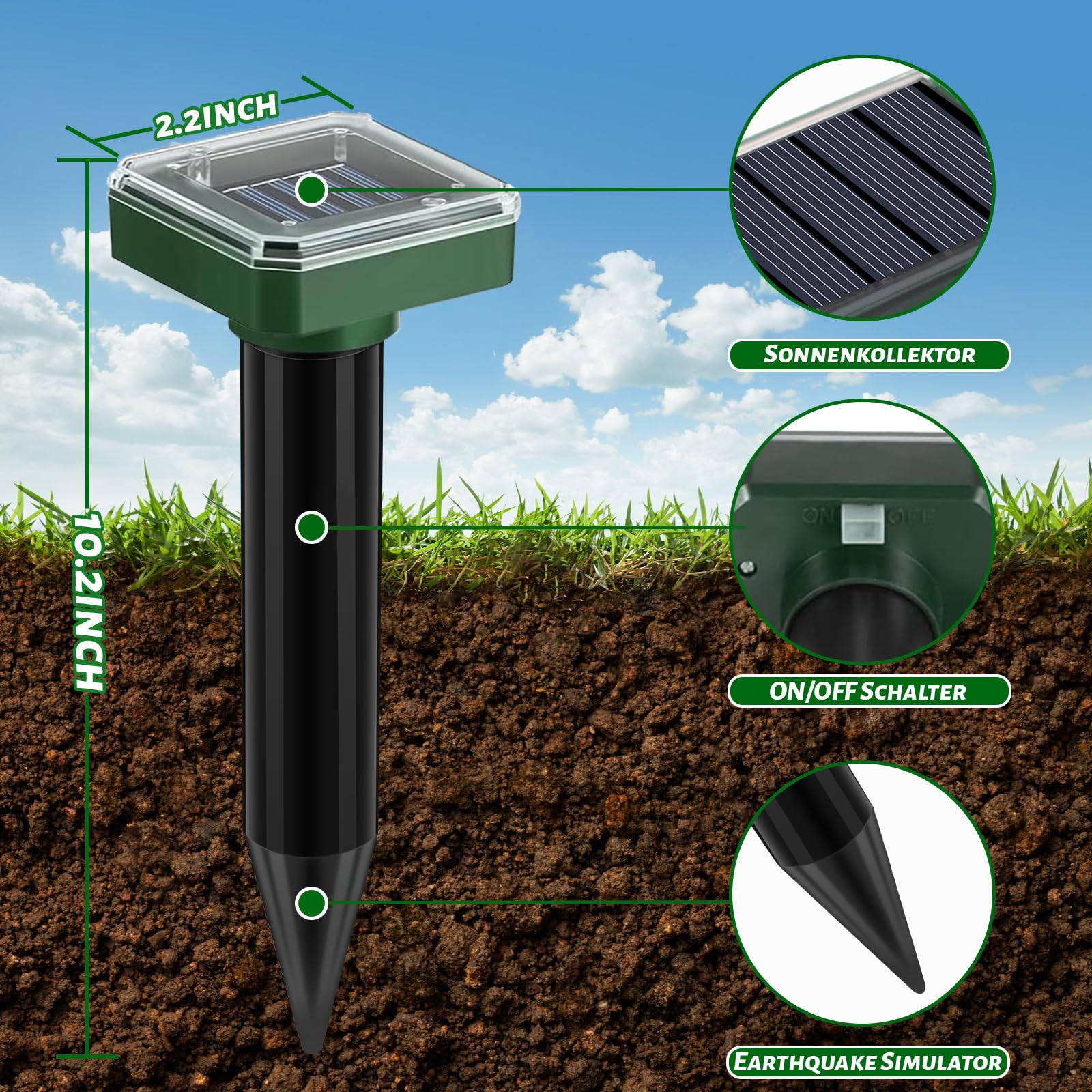 SonicPulse close-up of solar panel highlighting efficient charging for continuous protection