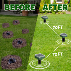 SonicPulse stake inserted in soil demonstrating simple installation and strong vibration transfer