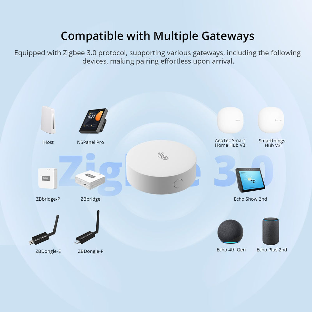 SONOFF sensor placed in bedroom showcasing sleep comfort monitoring advantage