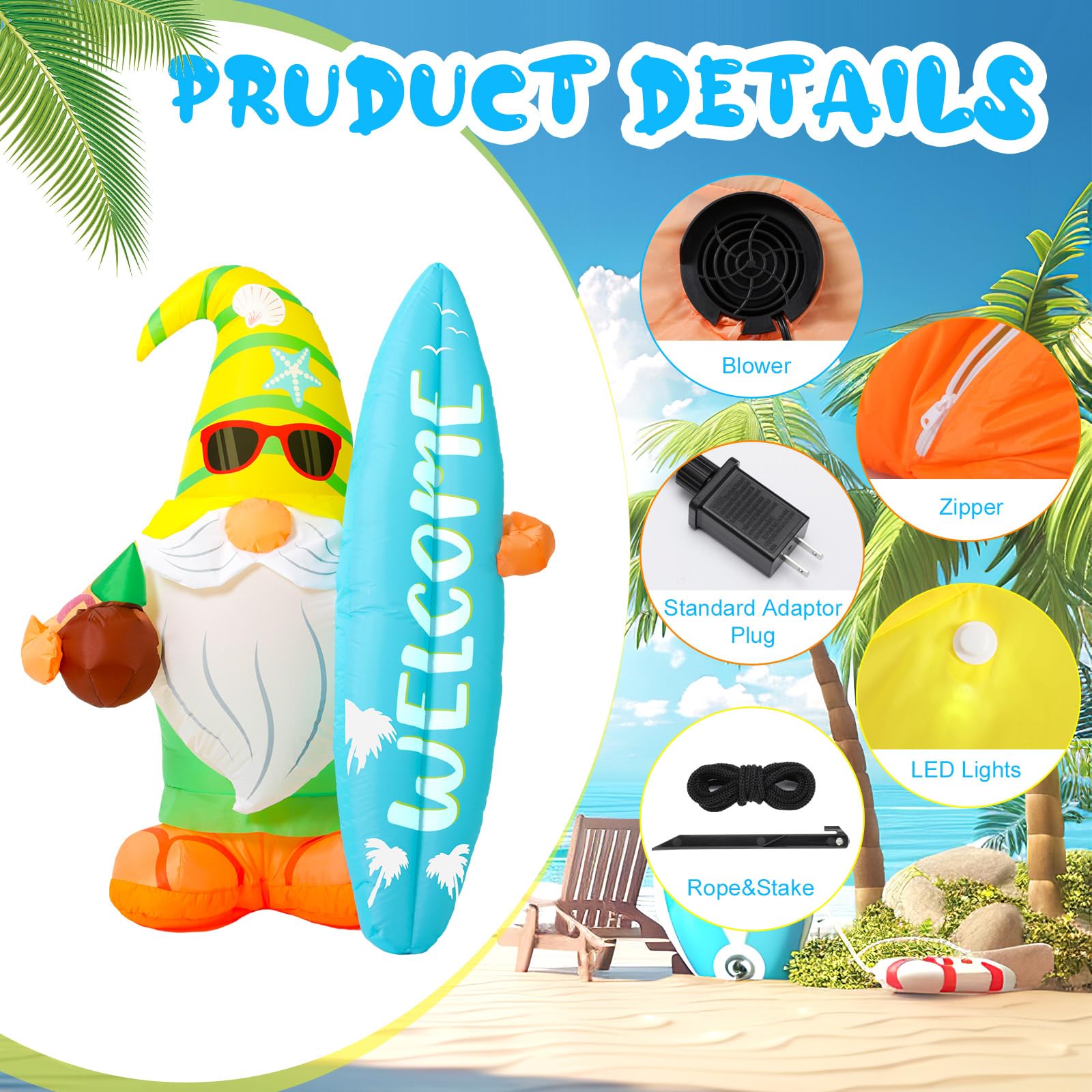 Sonwyoung illuminated gnome at night creating attractive poolside lighting and ambiance