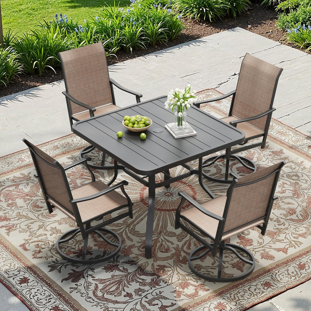 Soohow size comparison with chairs showing seating for four and space efficiency
