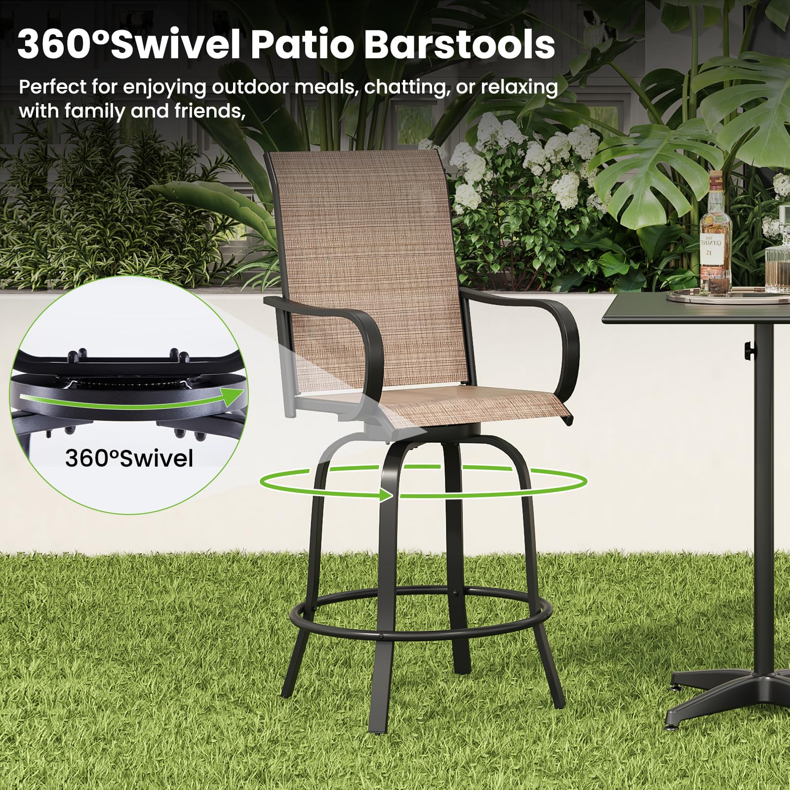 Soohow swivel action in use demonstrating 360° rotation convenience