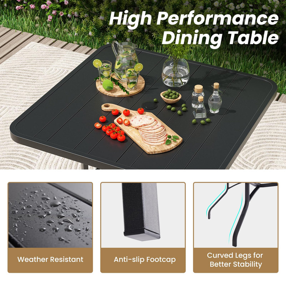 Soohow table poolside lifestyle shot showcasing weather-resistant outdoor styling
