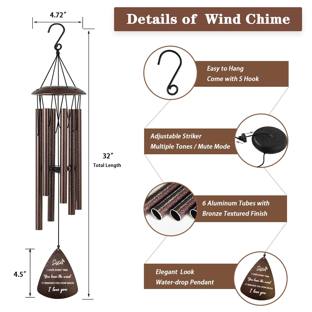 Soopau wind chime hanging in a garden, adding peaceful sound and cozy outdoor ambience