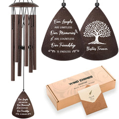 Soopau front view of packaged wind chime ready to gift and delight