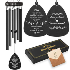 Soopau front packaging of memorial wind chime showing gift-ready box and care benefit