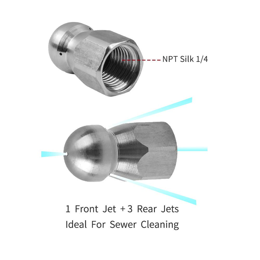 Sooprinse rotating nozzle in action cleaning pipe walls for thorough debris removal