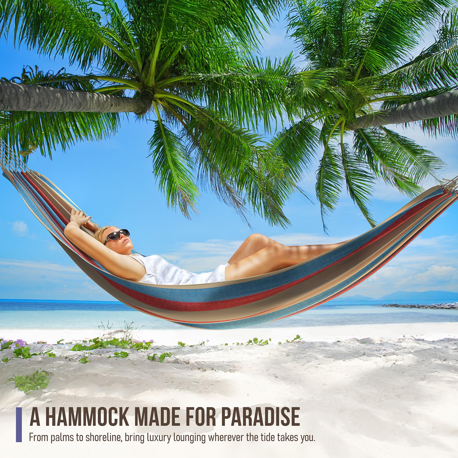 Sorbus hammock in backyard lifestyle setting showing relaxing outdoor benefit