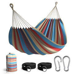Sorbus full view of striped hammock showing spacious bed and convenience