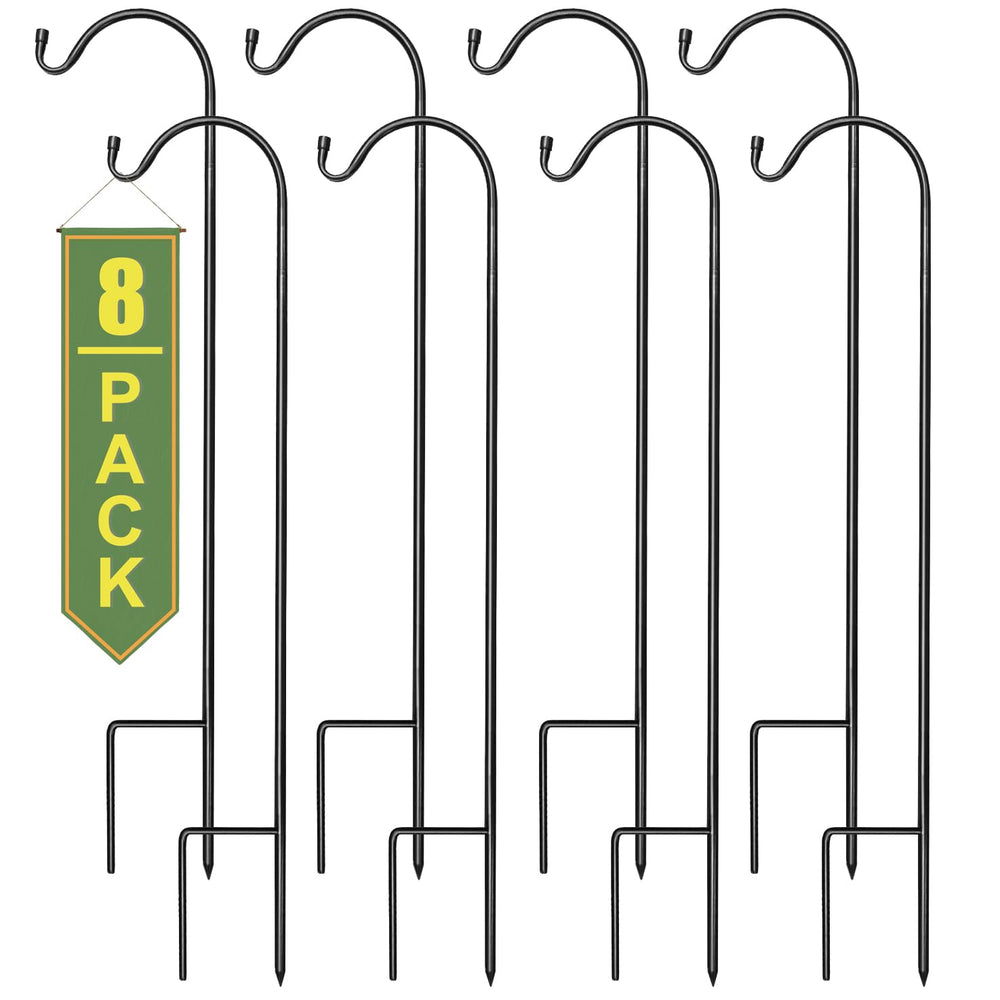 Sorbus front view of 8-pack shepherds hooks showing organized kit and quick setup benefit