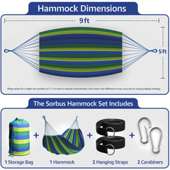Sorbus hanging rope and carry pouch included, demonstrating portability and easy setup