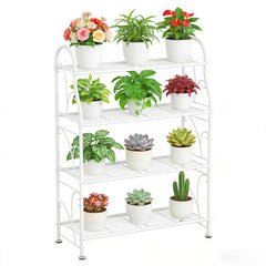 SORCEDAS full-view corner plant stand showcasing compact vertical storage