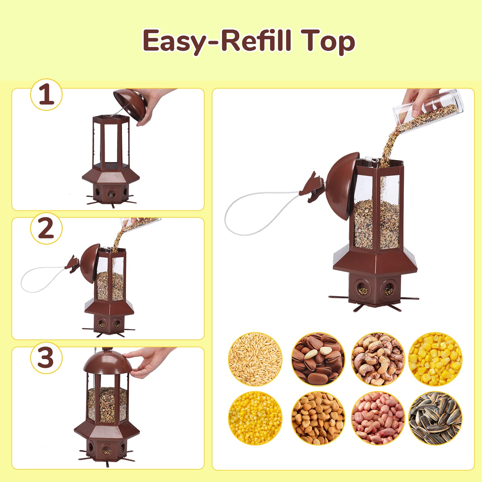 Sorflife feeder with small birds feeding benefit: encourages multiple birds simultaneously