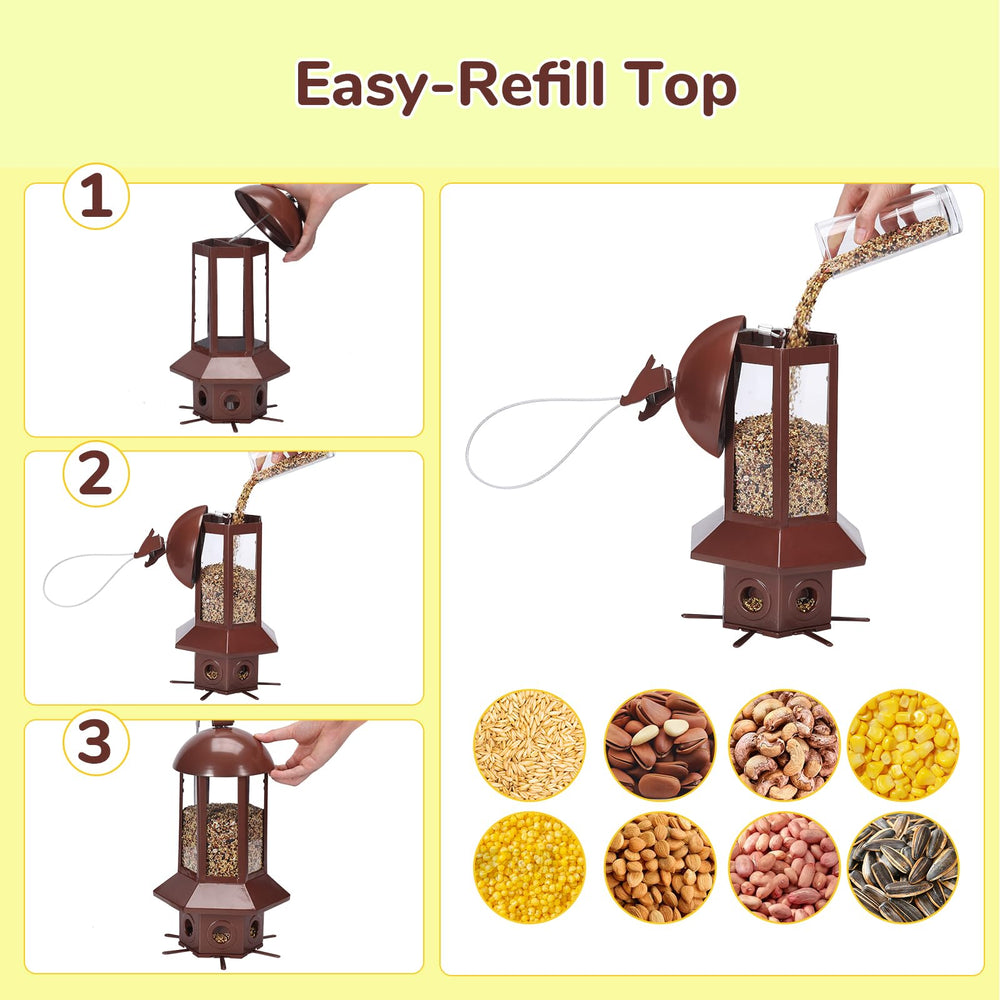 Sorflife feeder with small birds feeding benefit: encourages multiple birds simultaneously