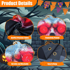 Sosation haunted castle door curtain close-up creating spooky entrance