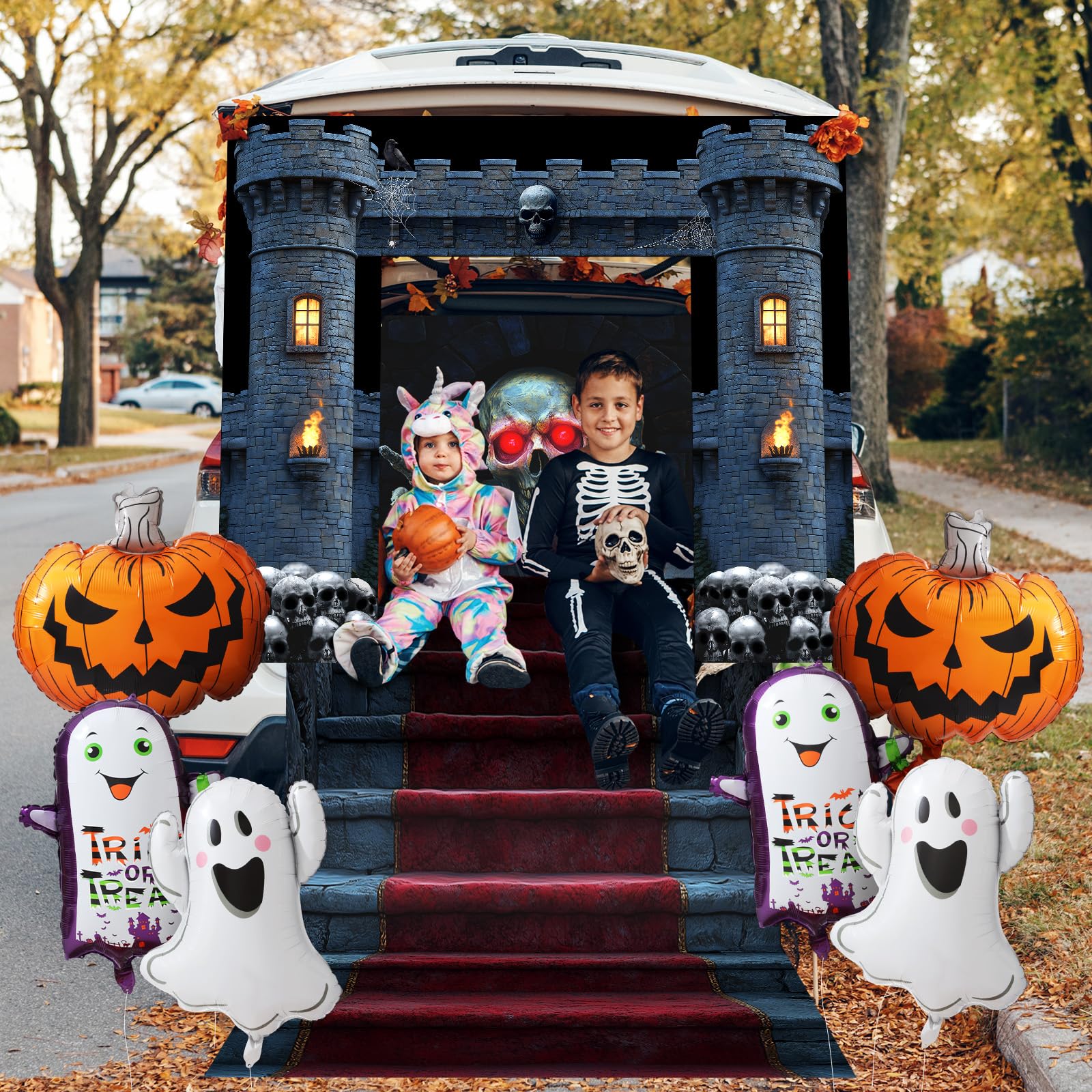 Sosation Halloween balloons ghost and pumpkin accents boosting festivity