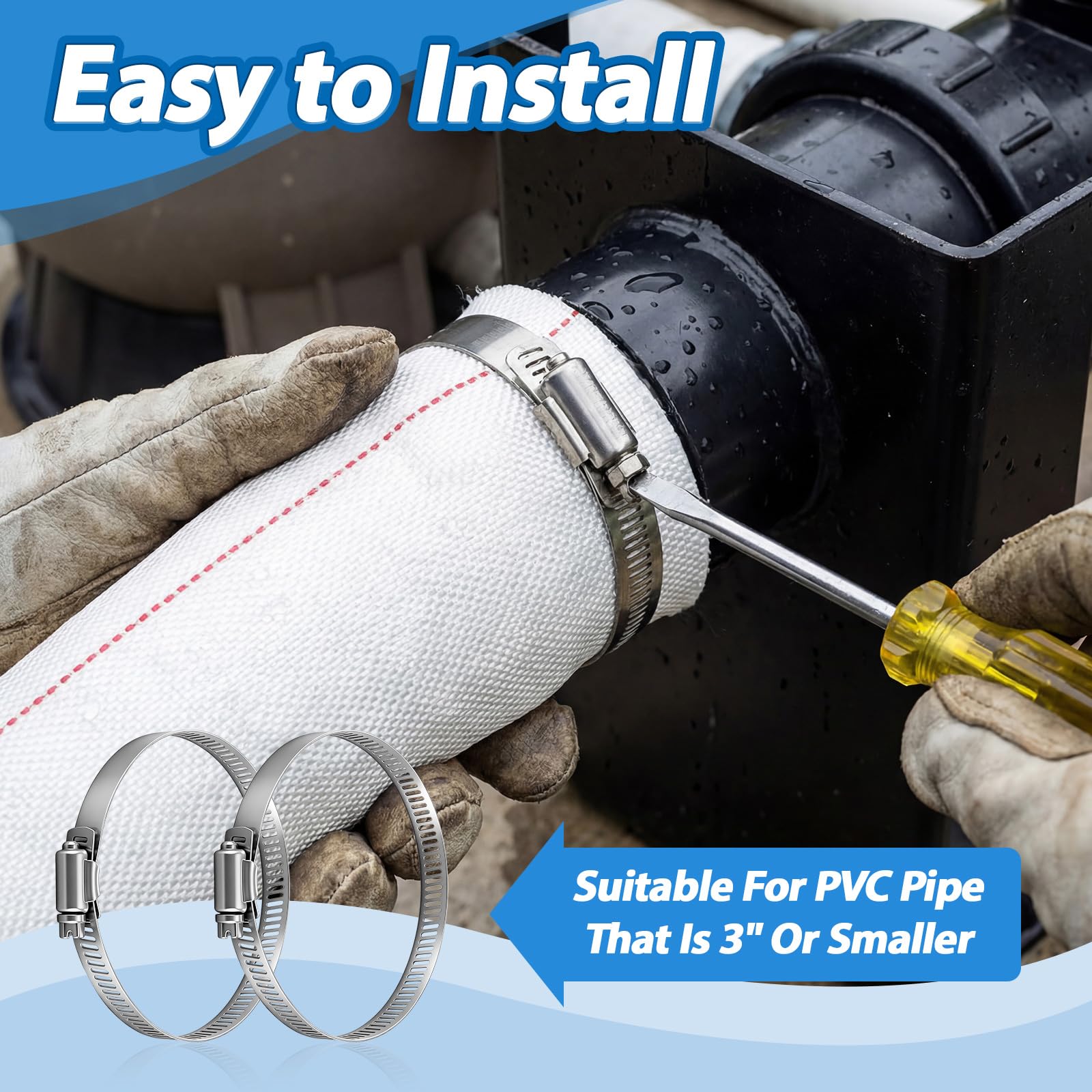 Sosation hose connected to pool backwash outlet demonstrating quick discharge