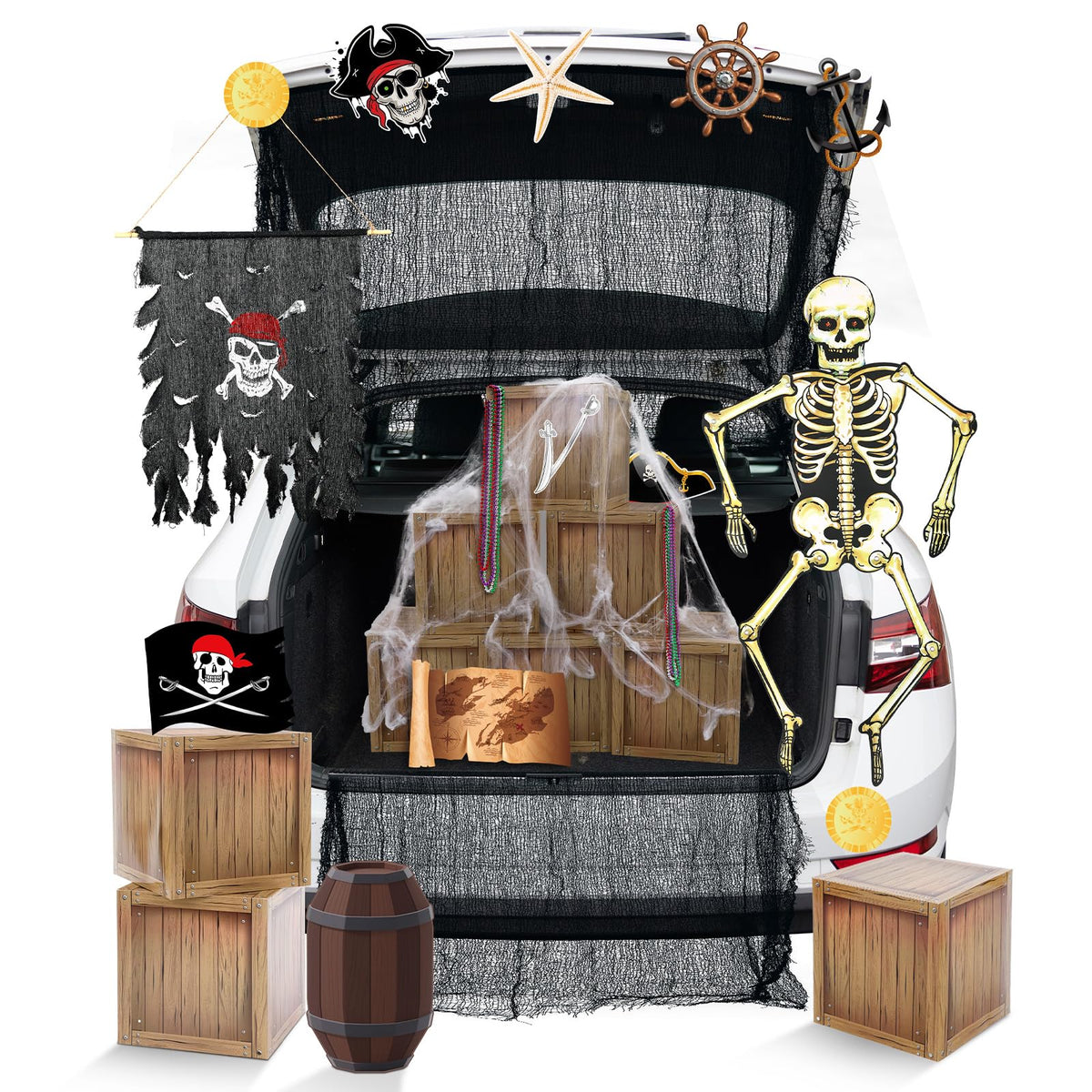 Sosation front packaging showing complete 26-piece pirate kit and components benefit easy setup