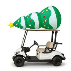 Sosation inflatable tree mounted on golf cart creates parade-ready look