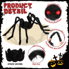 Sosation triangular 200-inch spider web draped across porch creating outdoor suspense