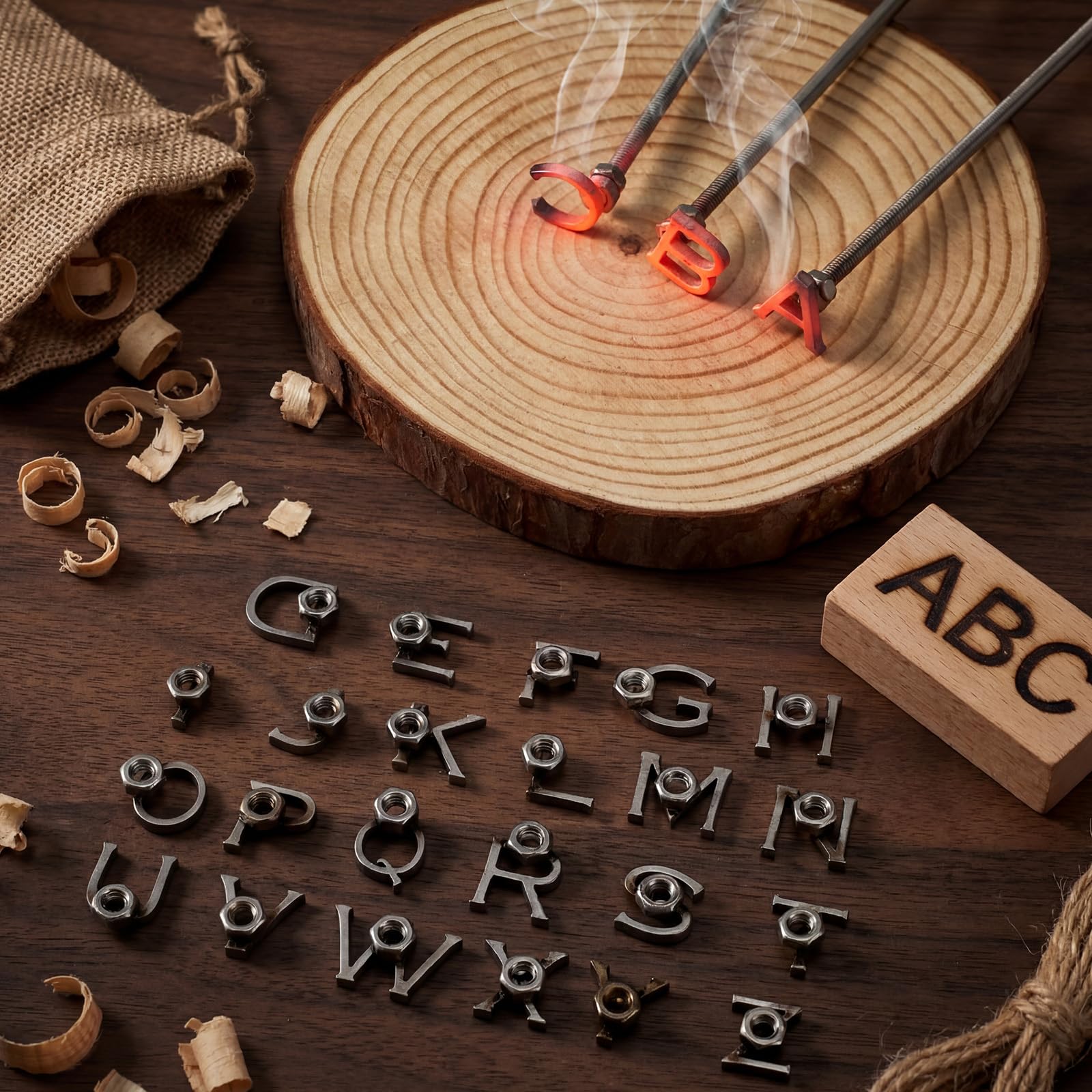 Sosation branding on wood in use demonstrating clear mark and professional finish