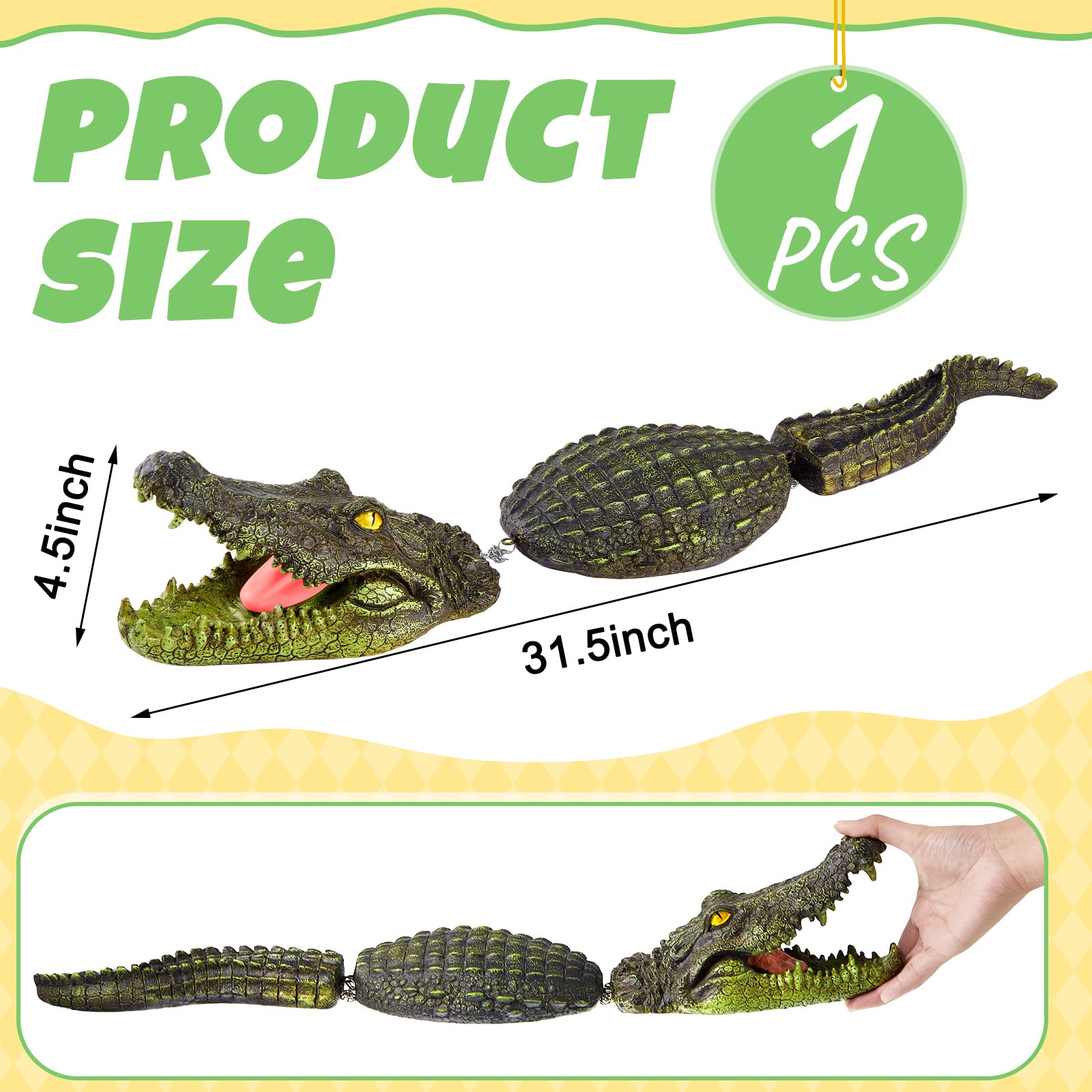 Sotiff floating alligator side profile demonstrating natural silhouette for wildlife control