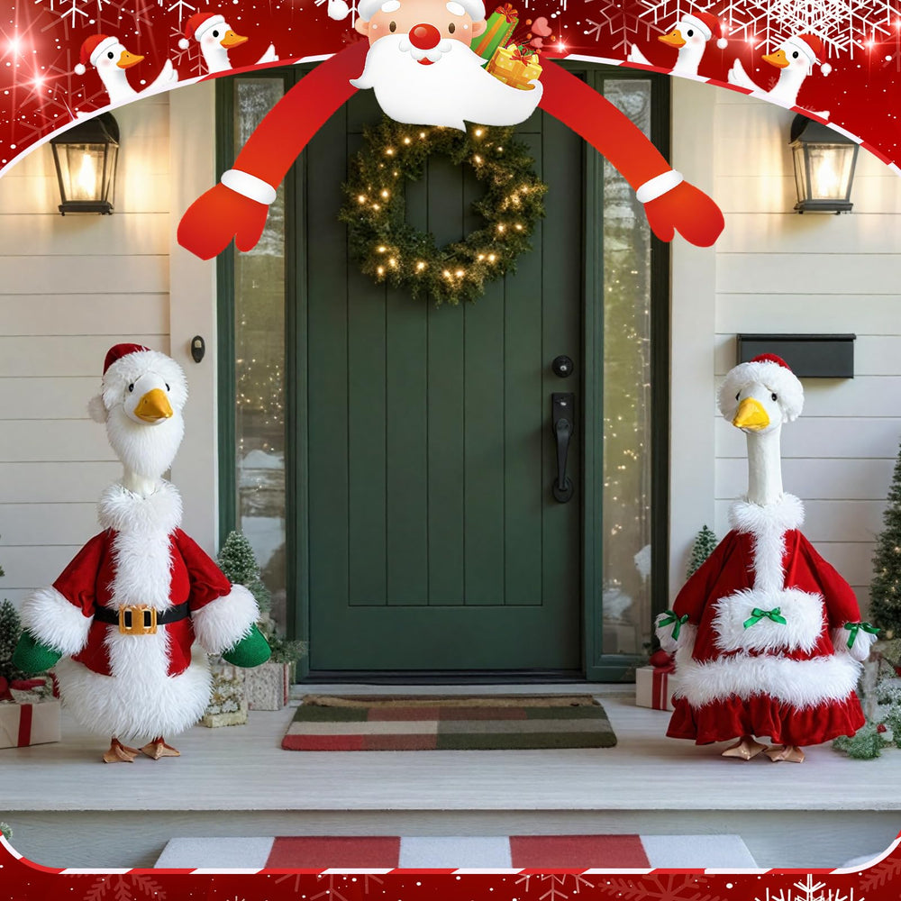 Sotiff hat and small backpack accessory detail adds charming Santa-style accents