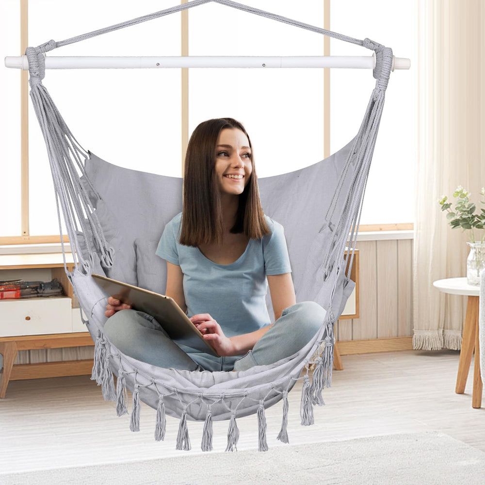SOTSWOR hammock chair installed on beam demonstrating easy installation benefit
