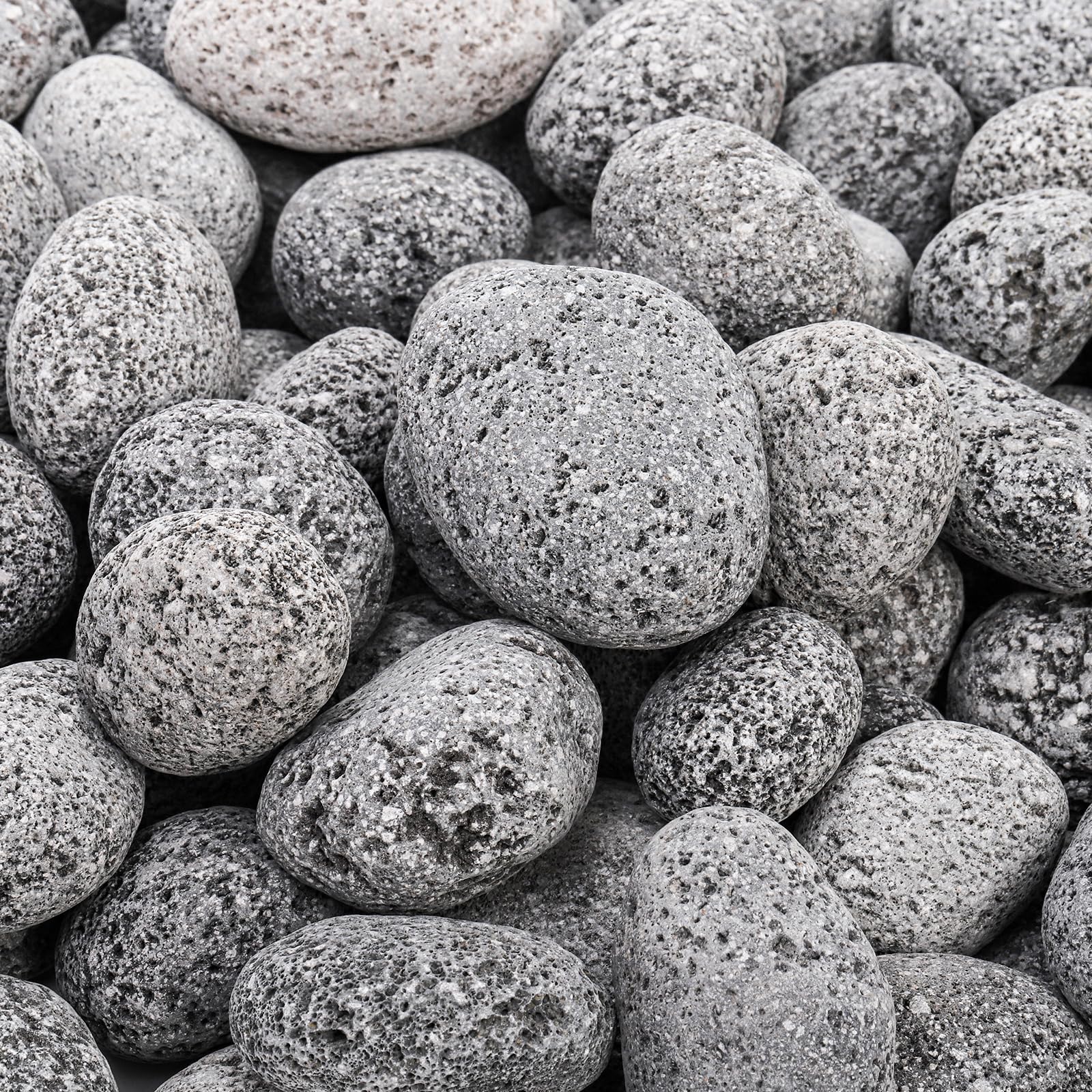 SOUJOY lava stones used as top layer in a planter helping retain soil moisture