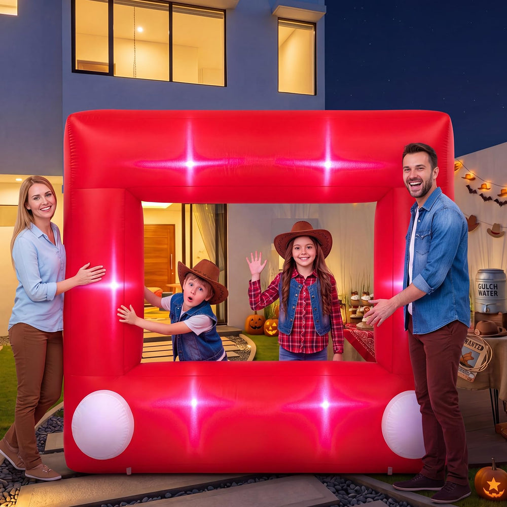 Soulchen installed on yard showcasing waterproof, outdoor-ready party backdrop