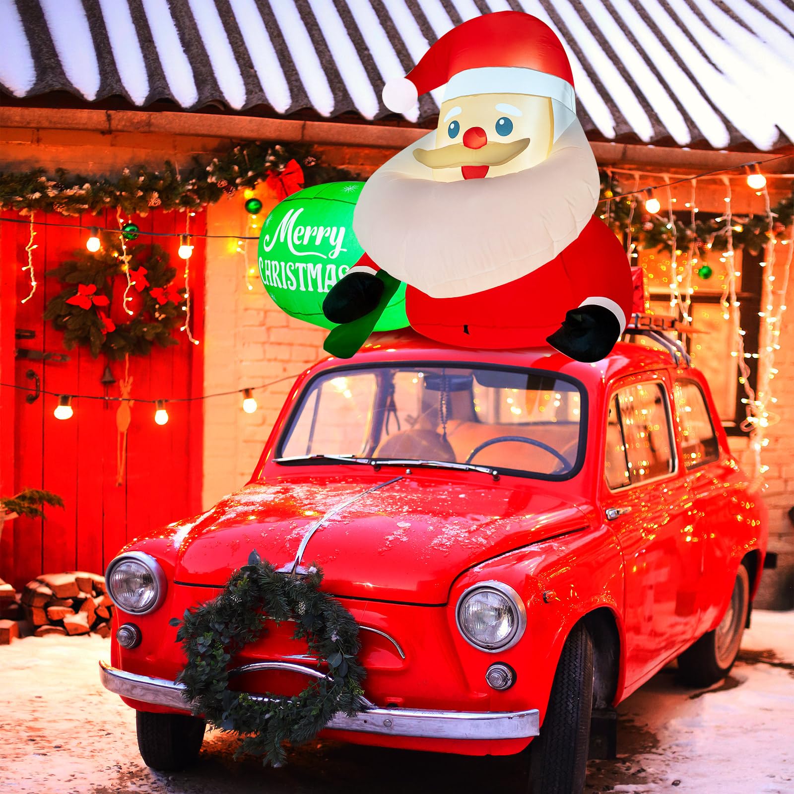 Soulchen Santa blower and 12V plug demonstrating simple in-car power