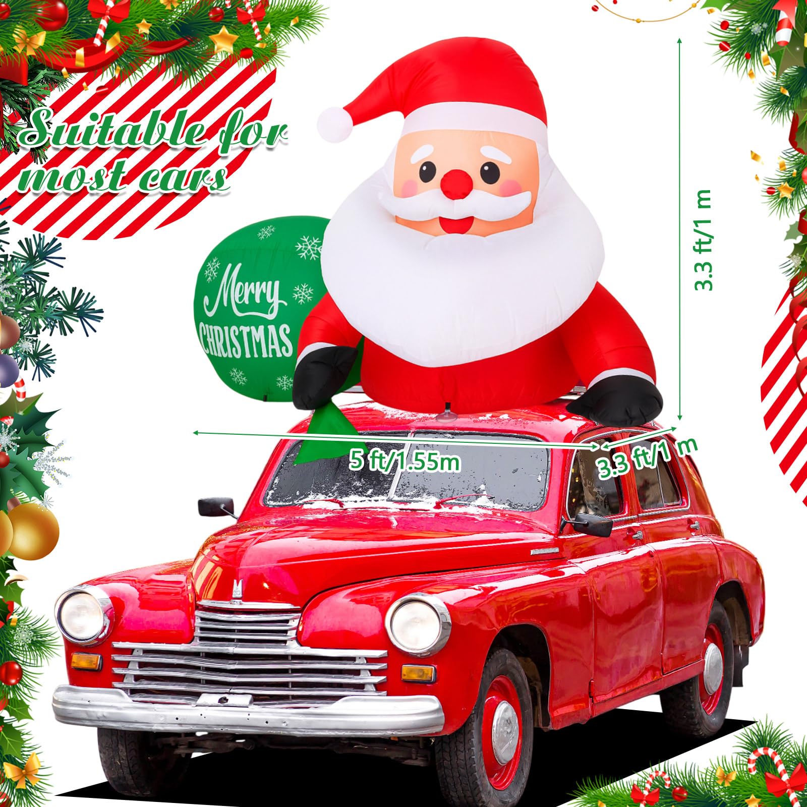 Soulchen Santa side profile lit at night enhancing vehicle visibility