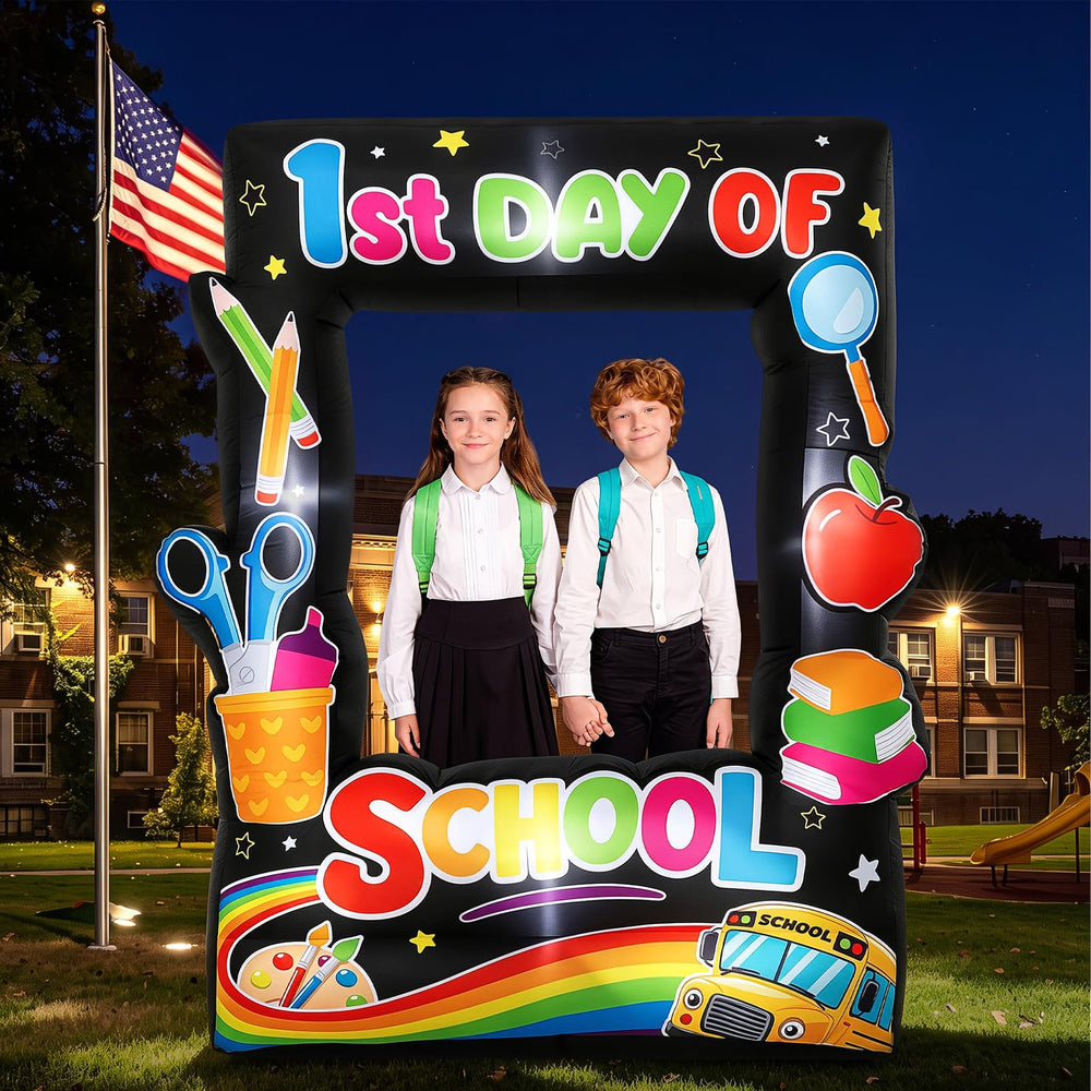 Soulchen scale comparison showing the 6ft frame beside students to illustrate size and group photo capability