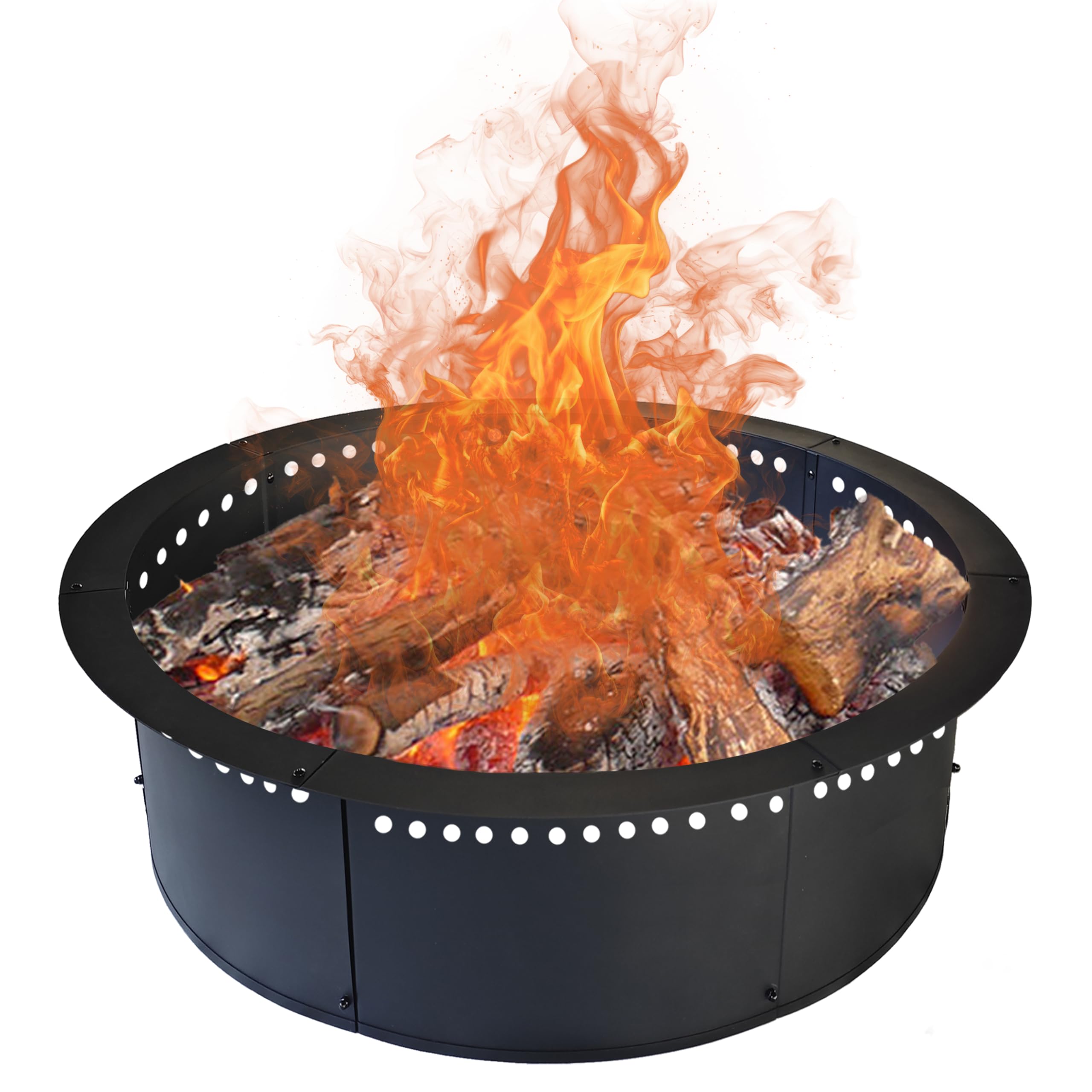 soulmate front assembled fire pit ring showing sturdy steel and quick setup benefit