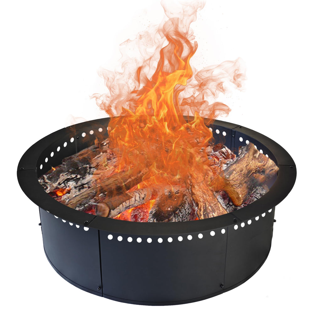 soulmate front assembled fire pit ring showing sturdy steel and quick setup benefit