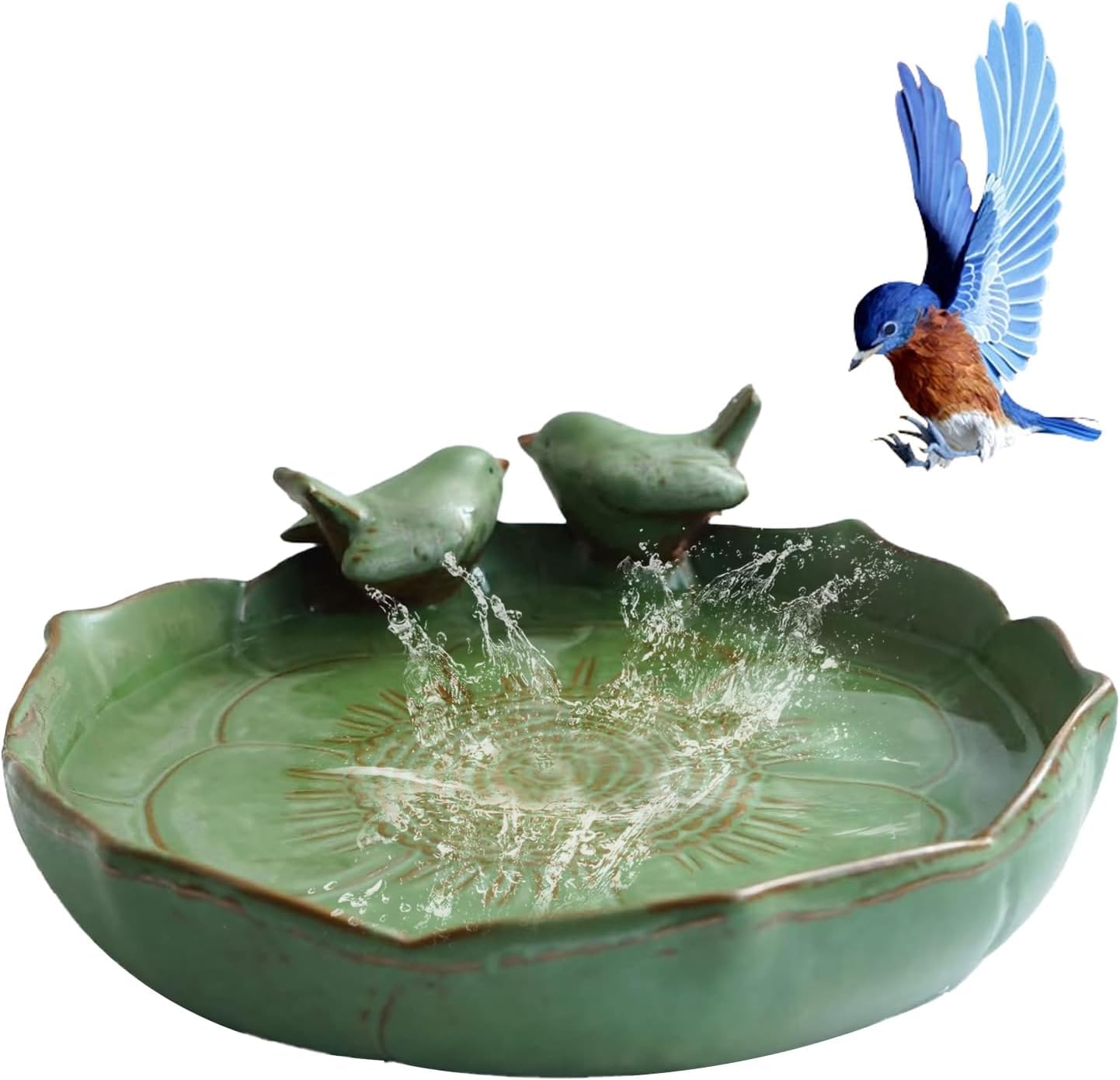 soxtianrui shallow bee bath with pebbles creating safe landing spots