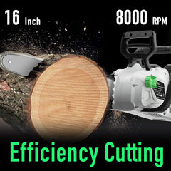 SOYUS chainsaw side profile highlighting brushless motor for quieter operation