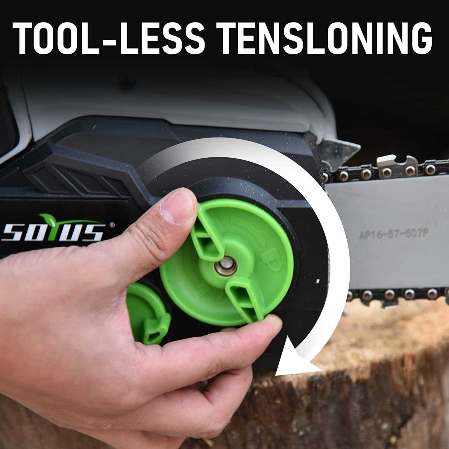 SOYUS handle and dual-switch controls showing safer two-handed start