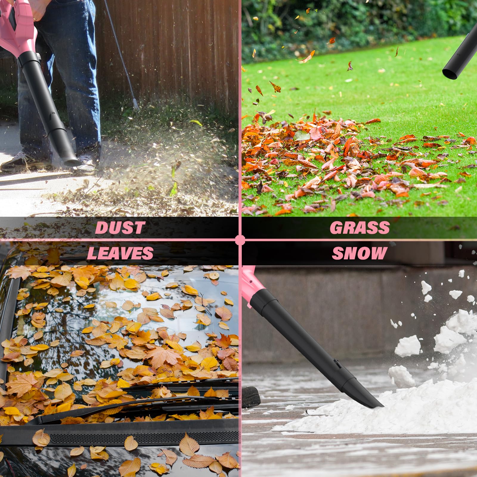 SOYUS in use clearing driveway demonstrating fast debris removal benefit