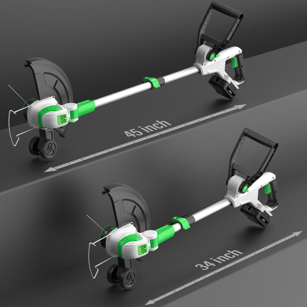 SOYUS trimmer held by hand showing scale and lightweight five-pound portability