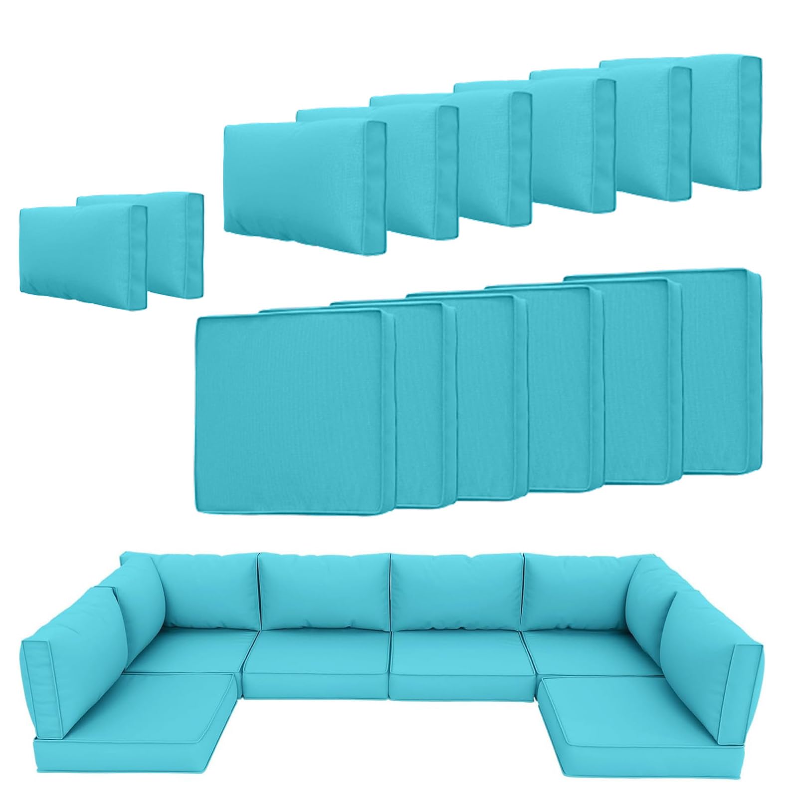 SpaceHop front view of blue cover set showing neat styling and coordinated look