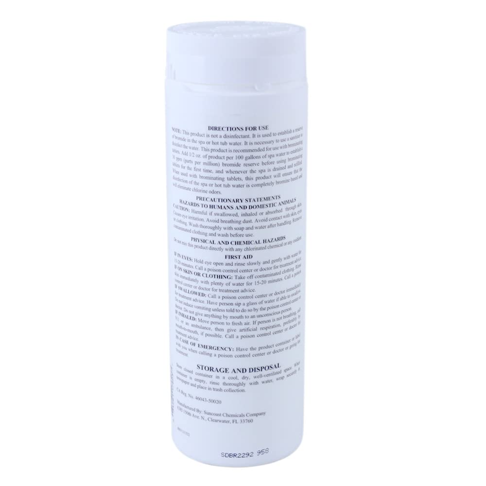 SpaChoice granular sodium bromide close-up texture for fast dissolving and dosing