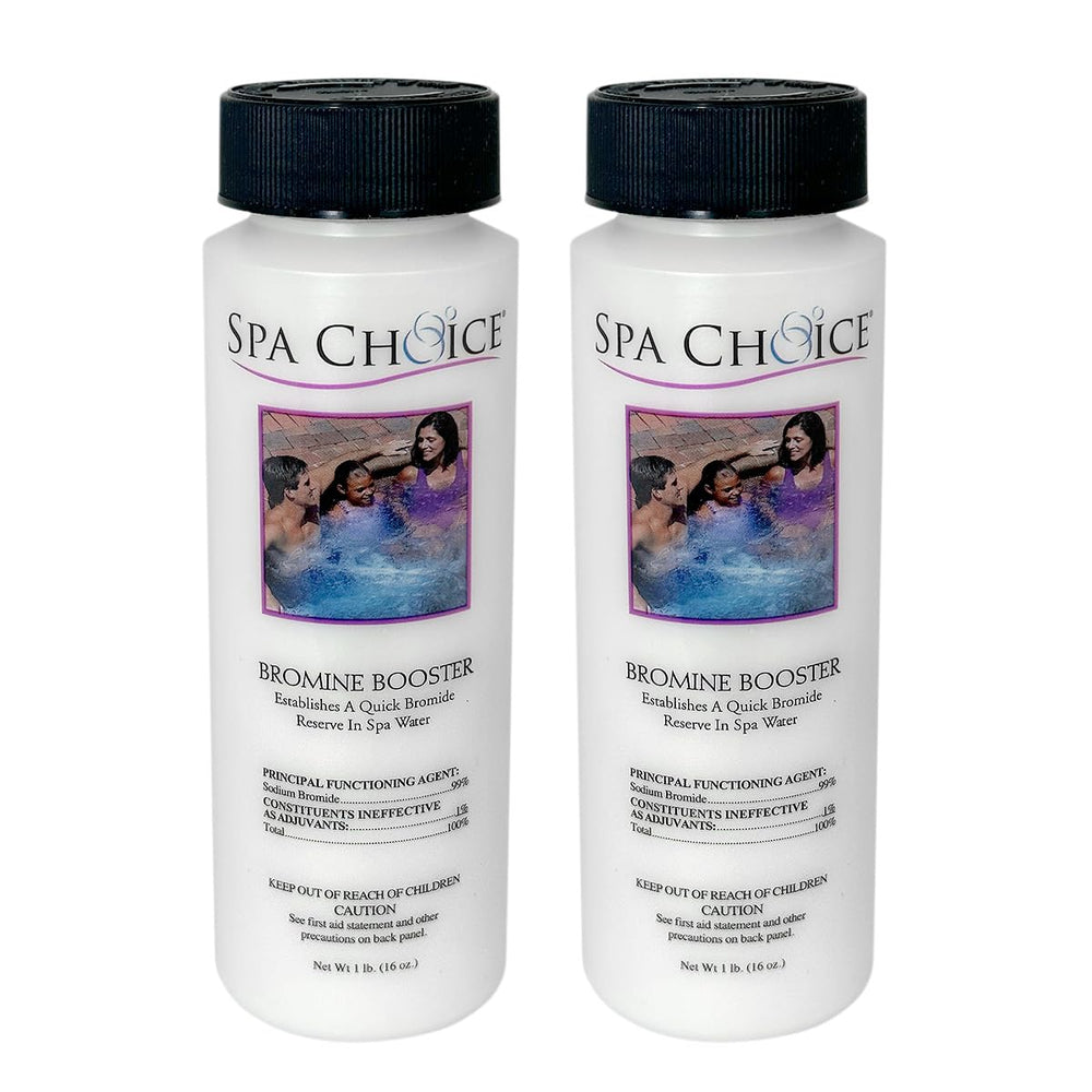 SpaChoice front label of bromide booster showing product identity and clear benefit