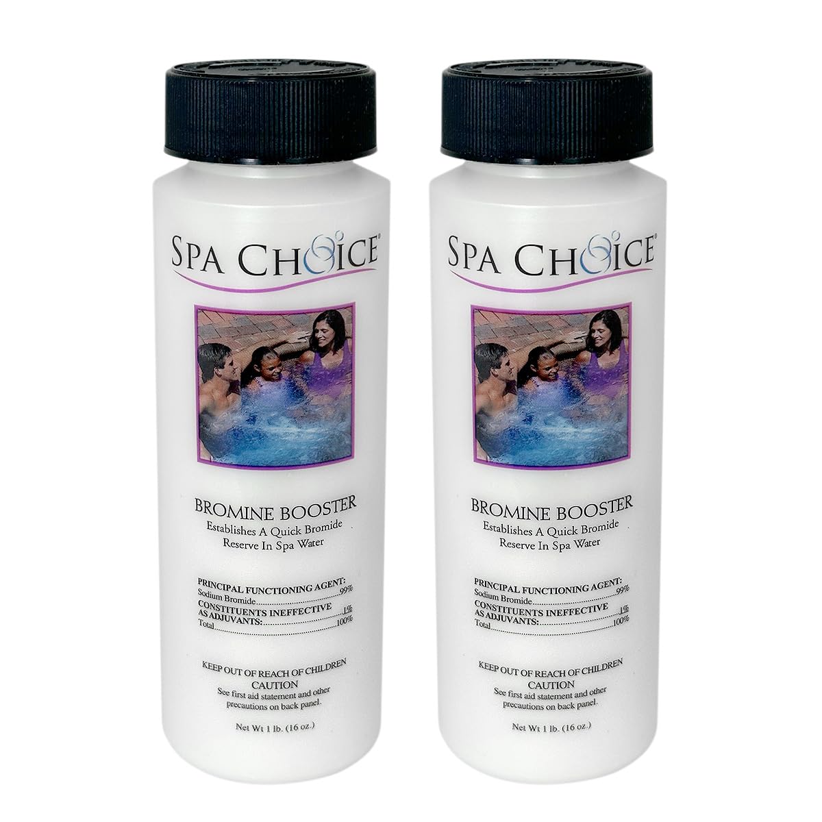 SpaChoice front label of bromide booster showing product identity and clear benefit