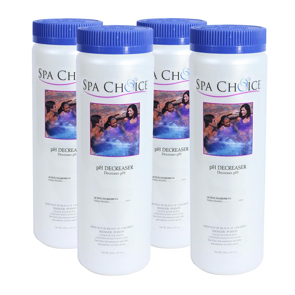 SpaChoice front packaging 4-pack showing clear labeling and USA origin benefit