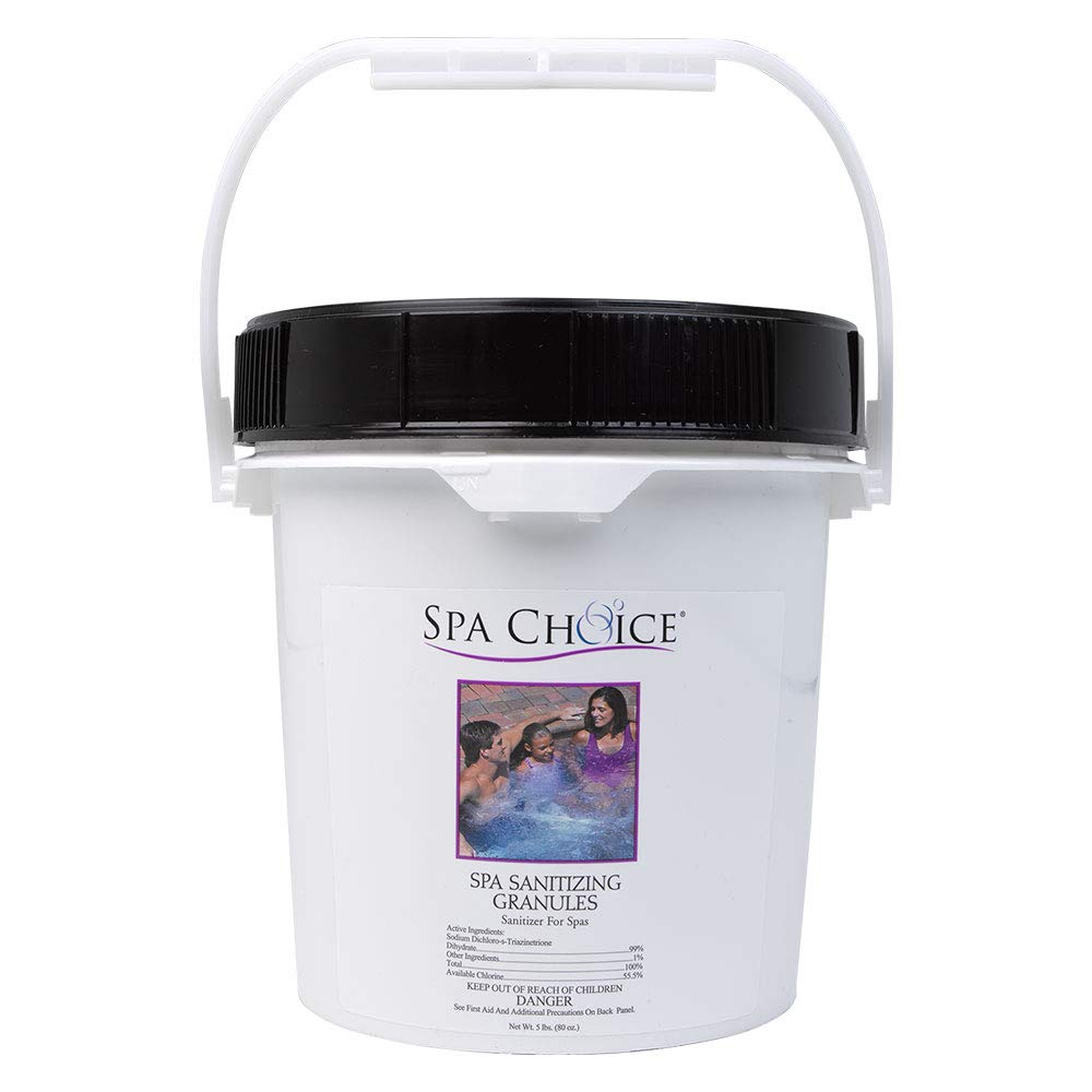 SpaChoice front packaging 5 lb bag showing product and clear instructions benefit: easy storage
