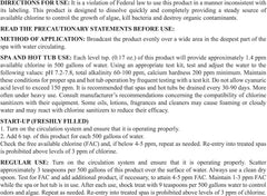 SpaChoice label and directions detail showing dosing and safety benefit: clear usage guidance
