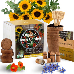 Spade To Fork front packaging showing organic indoor grow kit benefits